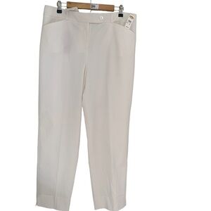 Talbots Women’s Sz 16 White Stretch Straight Leg Pants Trousers NWT